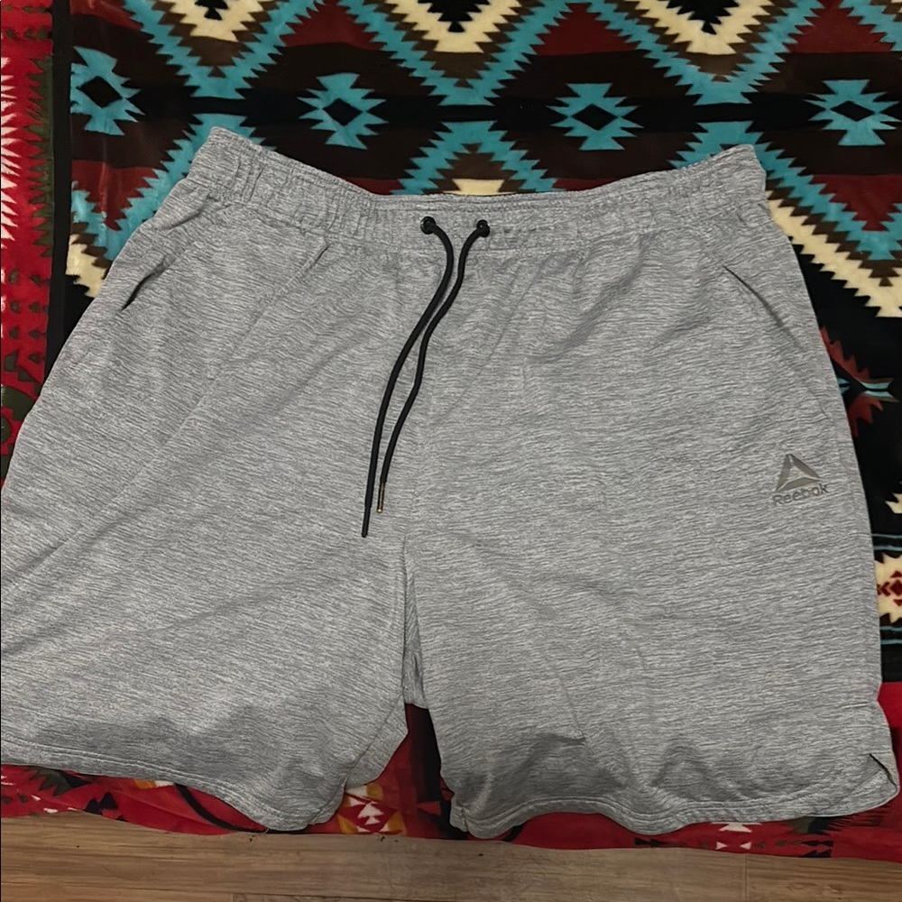 Reebok Gray Athletic Shorts with Adjustable Waistband
